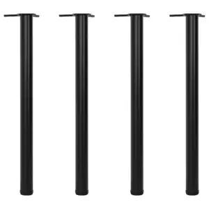 Reguleeritava kõrgusega mustad lauajalad, 4 tk, 60 x 870 mm