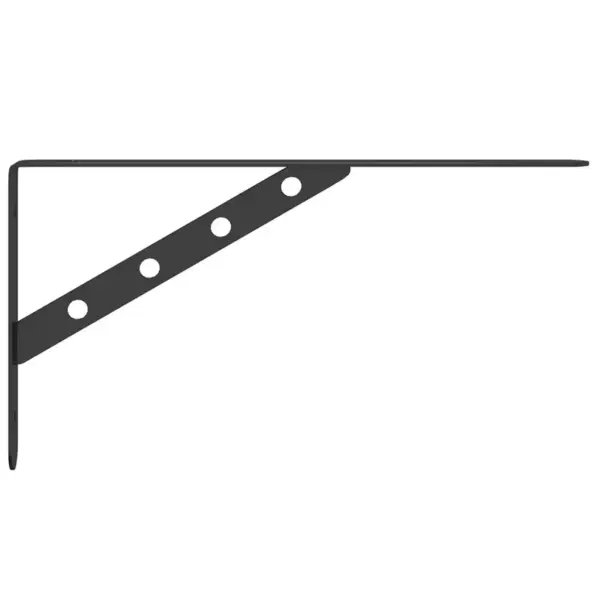Mustad roostevabast terasest riiulikandurid, 4 tk, 30 x 2,5 x 15,5 cm, kandevõime 50 kg – 7