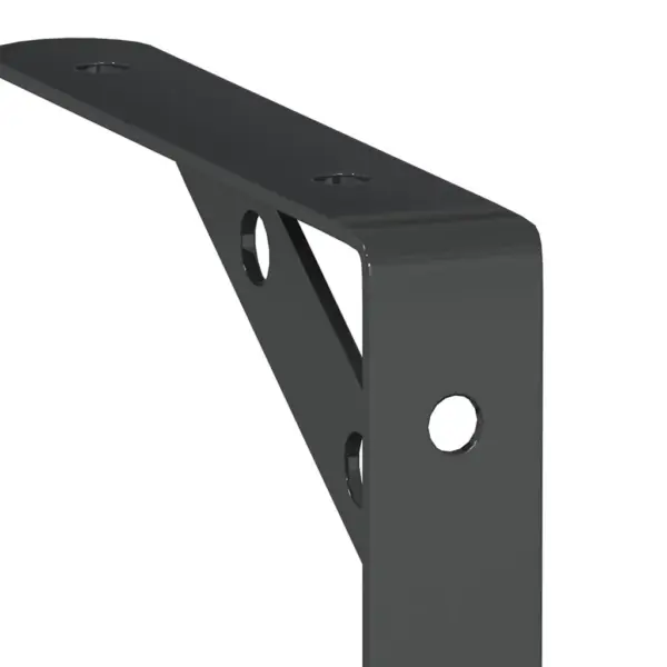Riiulikandurid 4 tk, must roostevaba teras, 15 x 2,5 x 15 cm, 50 kg kandevõimega - 10