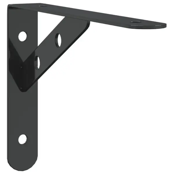 Mustad riiulikronsteinid 4 tk, roostevaba teras, 20 x 2,5 x 14 cm, kandevõime 50 kg – 3