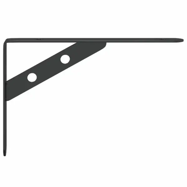 Mustad riiulikronsteinid 4 tk, roostevaba teras, 20 x 2,5 x 14 cm, kandevõime 50 kg – 7