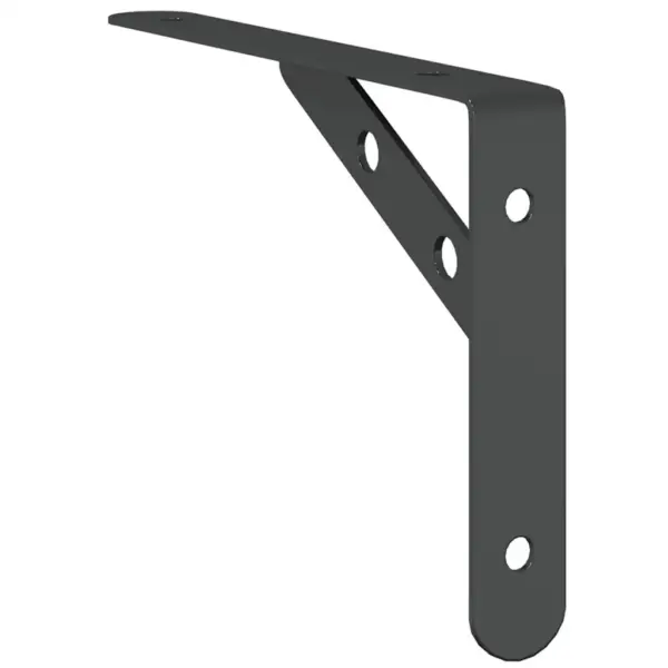 Mustad riiulikronsteinid 4 tk, roostevaba teras, 20 x 2,5 x 14 cm, kandevõime 50 kg – 8
