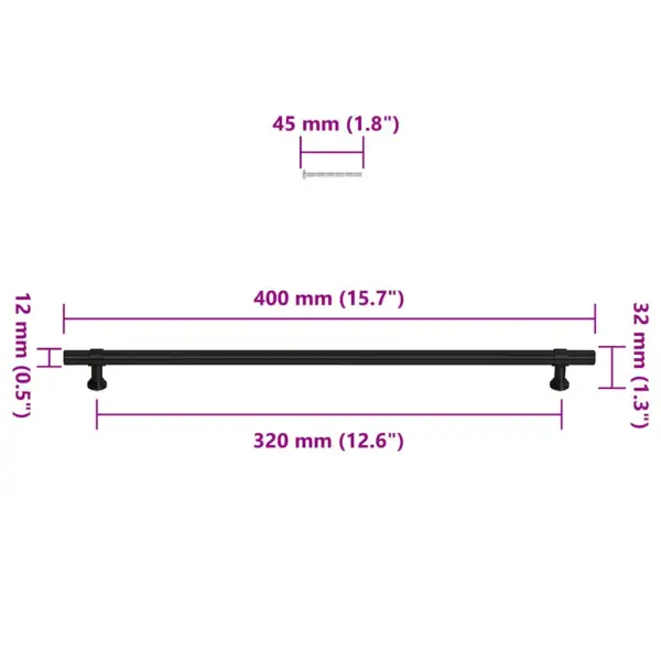 Mustad roostevabast terasest kapi käepidemed, 5 tk, 320 mm ava vahe – 10
