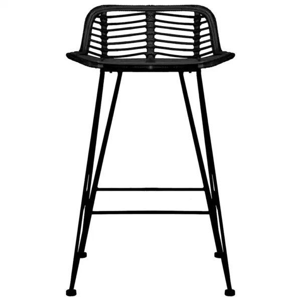 Mustad rotangist baaritoolid metalljalgadel, 2 tk, 46 x 48 x 79 cm – 3