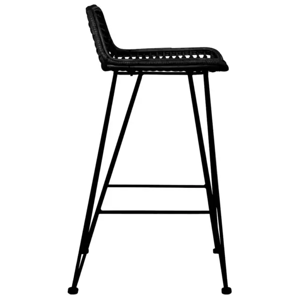 Mustad rotangist baaritoolid metalljalgadel, 2 tk, 46 x 48 x 79 cm – 4