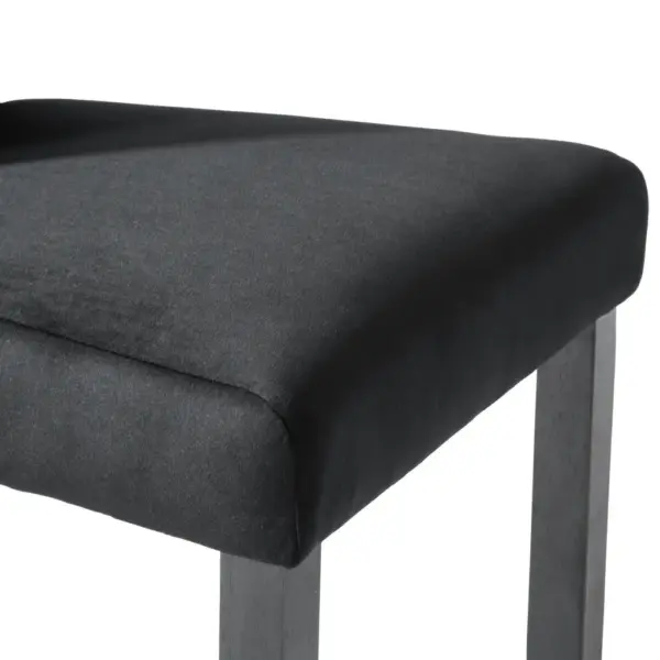 Mustad sametist söögitoolid kristallnööpidega, 2 tk, puidust raam, 43 x 51 x 98 cm – 7