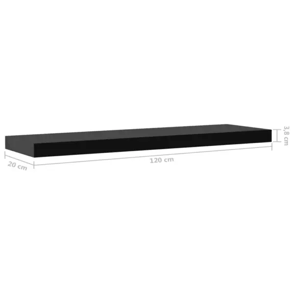 Mustad MDF seinariiulid, 2 tk, nähtamatu kinnitusega, 120 x 20 x 3,8 cm – 6