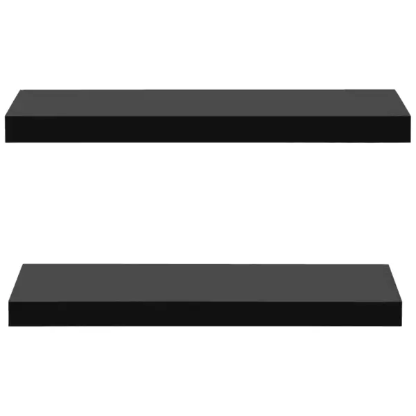 Musta värvi seinariiulid nähtamatu kinnitusega, 2 tk, MDF, 60 x 20 x 3,8 cm – 3