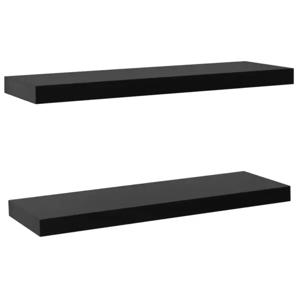 Seinariiulid nähtamatu kinnitusega, 2 tk, must MDF, 80 x 20 x 3,8 cm – 2