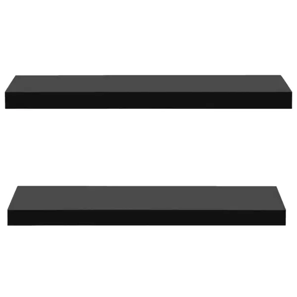 Seinariiulid nähtamatu kinnitusega, 2 tk, must MDF, 80 x 20 x 3,8 cm – 3