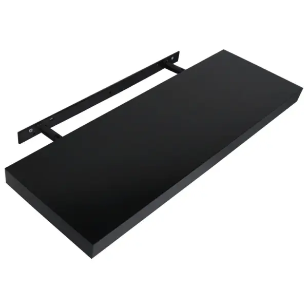 Seinariiulid nähtamatu kinnitusega, 2 tk, must MDF, 80 x 20 x 3,8 cm – 4