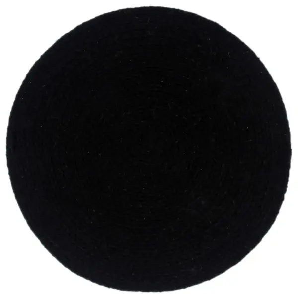 Käsitsi punutud ümmargused lauamatid, must puuvill, 6 tk, 38 cm – 2