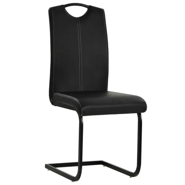 Vetruva raamiga söögitoolid, must kunstnahk ja terasraam, 4 tk, 43 x 55 x 100 cm – 2