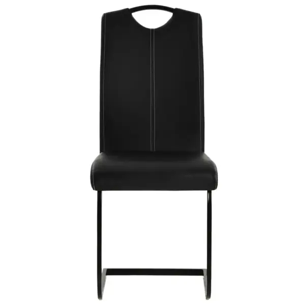 Vetruva raamiga söögitoolid, must kunstnahk ja terasraam, 4 tk, 43 x 55 x 100 cm – 3
