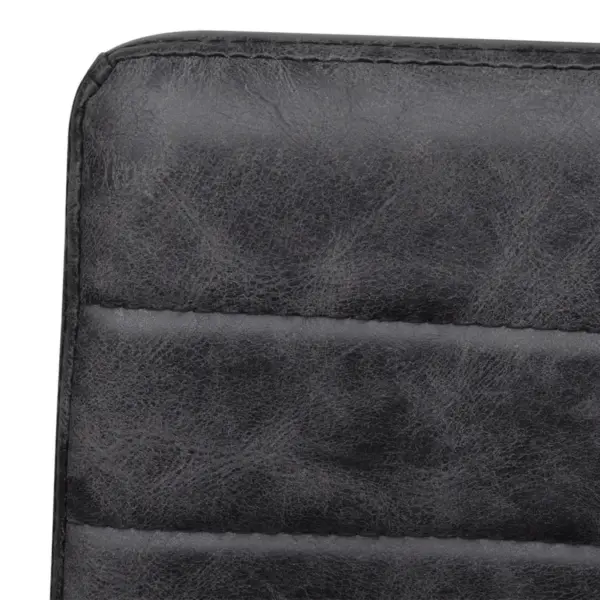 Mustad vetruvate jalgade ja käetugedega söögitoolid, kunstnahk, terasraam, 2 tk – 6