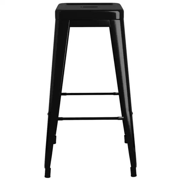 Virnastatavad metallist baaripukid jalatoega, 2 tk, must, 43 x 43 x 77 cm – 4