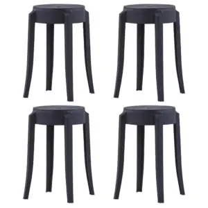Virnastatavad plasttaburetid sise- ja välistingimustesse, 4 tk, mustad