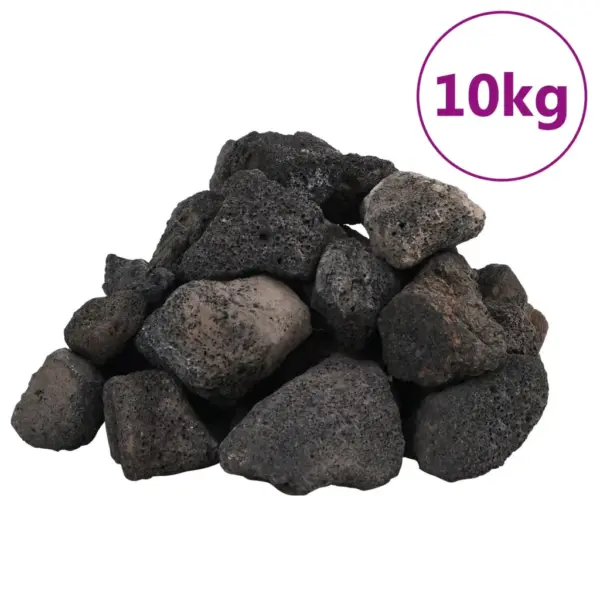 Vulkaanilised laavakivid akvaariumile ja aiale, must, 10 kg, 5–8 cm – 2