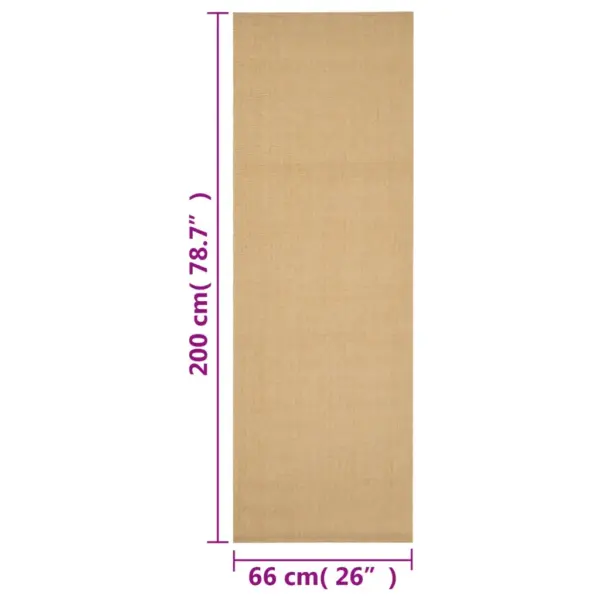 Naturaalne sisalvaip libisemisvastase alusega, 66 x 200 cm – 7