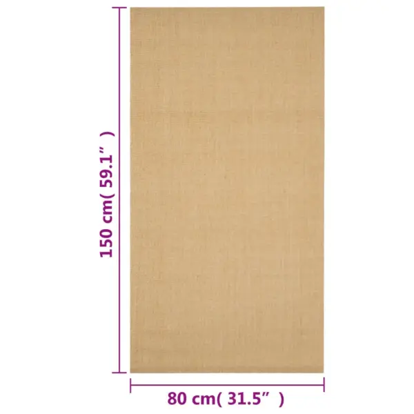 Naturaalne sisalvaip libisemisvastase alusega, 80 x 150 cm – 7
