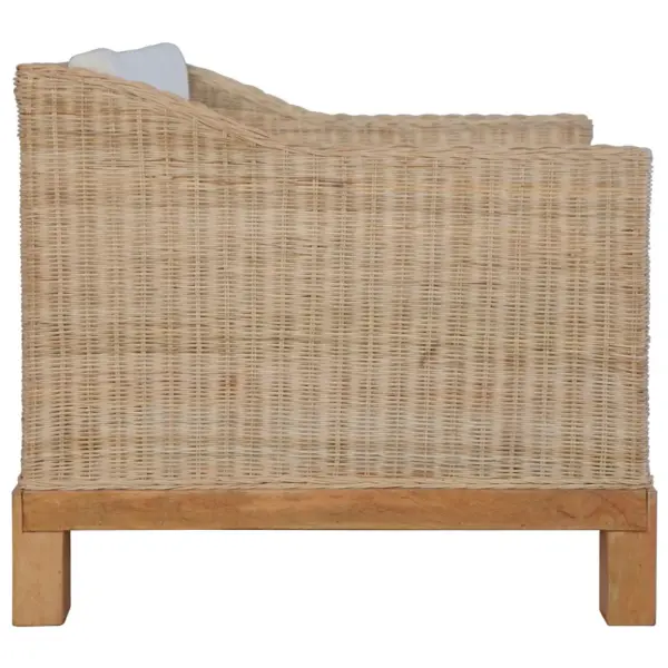Naturaalsest rotangist tugitool patjadega, täismangopuidust raam, kreemvalged katted, 72 x 78 x 71 cm – 5