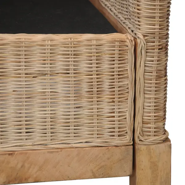 Naturaalsest rotangist tugitool patjadega, täismangopuidust raam, kreemvalged katted, 72 x 78 x 71 cm – 6