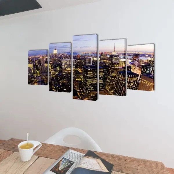 Viie paneeliga lõuendseinamaali komplekt New Yorgi linnavaatega, 200 x 100 cm – 2