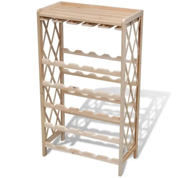 Veiniriiul 25 pudelile, nulupuidust, pruun, 50 x 24,7 x 87,5 cm - 2