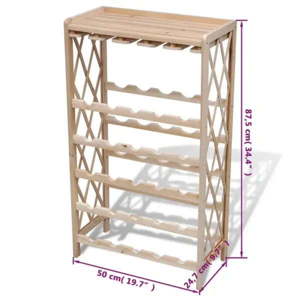 Veiniriiul 25 pudelile, nulupuidust, pruun, 50 x 24,7 x 87,5 cm - 4