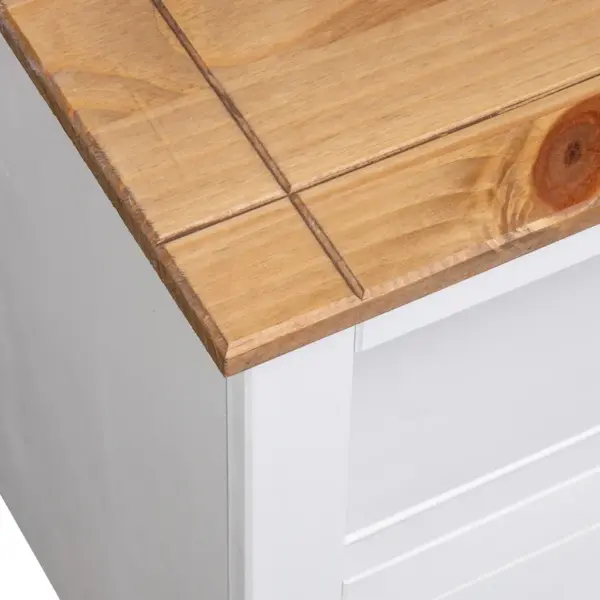 Nurga telerikapp sahtlitega, valge täispuidust, 93 x 49 x 49 cm, Panama sari – 9