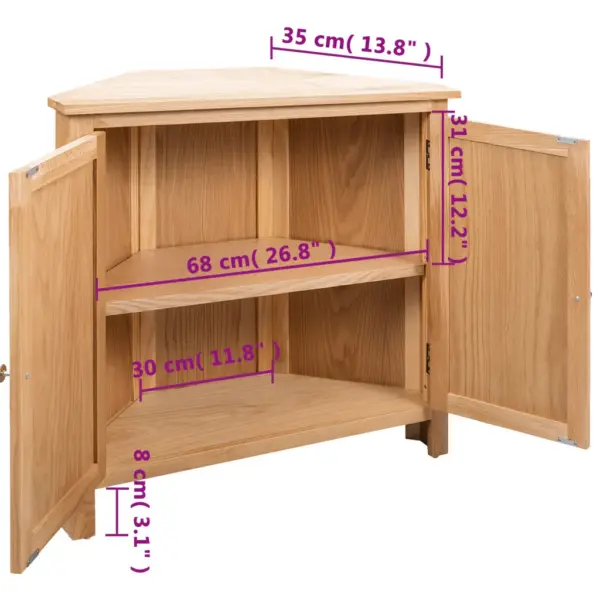 Tammepuidust nurgakapp, pruun, 80 x 33,5 x 78 cm - 9