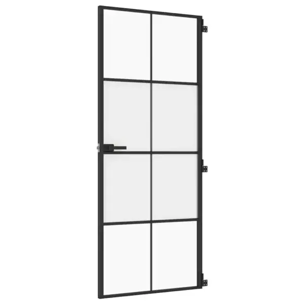 Õhuke klaasist siseuks musta alumiiniumraamiga, 83 x 201,5 cm – 2