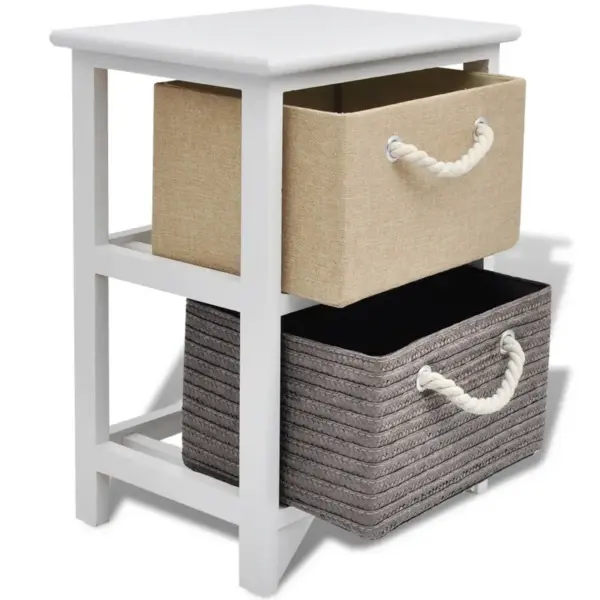 Maalähedased öökapid 2 tk kahe sahtliga, paulownia puit ja MDF, mitmevärviline, 35 x 27 x 48 cm – 4