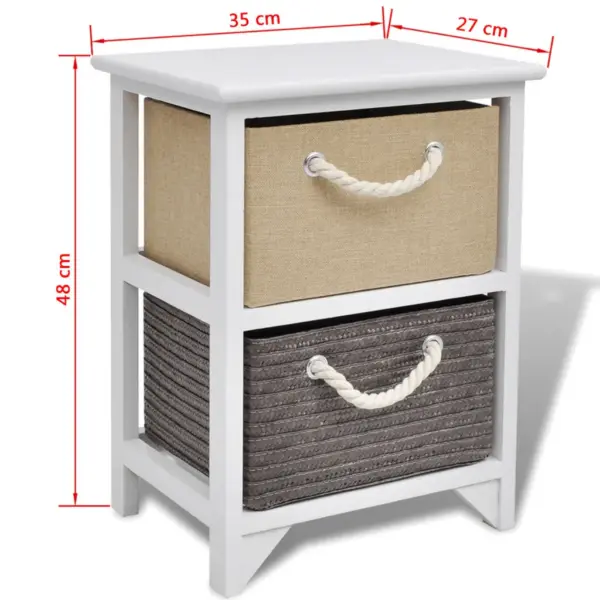 Maalähedased öökapid 2 tk kahe sahtliga, paulownia puit ja MDF, mitmevärviline, 35 x 27 x 48 cm – 6