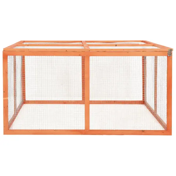 Õue küülikuaedik nulupuust ja terasvõrega, 124 x 120 x 60 cm – 4