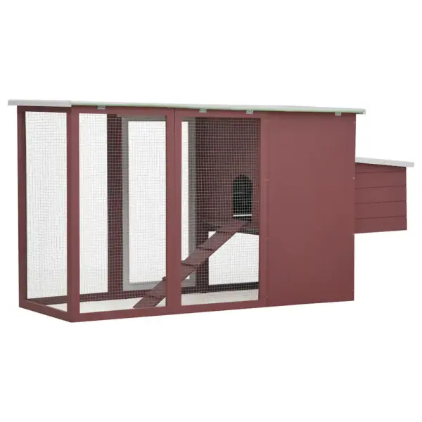 Õuekanakuut munakastiga, pruun-valge männipuit, 202 x 75 x 98 cm – 4