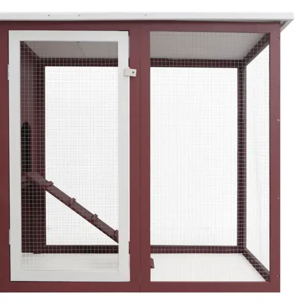 Õuekanakuut munakastiga, pruun-valge männipuit, 202 x 75 x 98 cm – 5