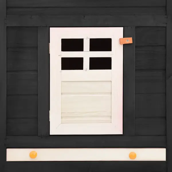 Õueküülikupuur jooksualaga, 2 majaga, hall ja valge, nulupuit, 250 x 192 x 105 cm – 7