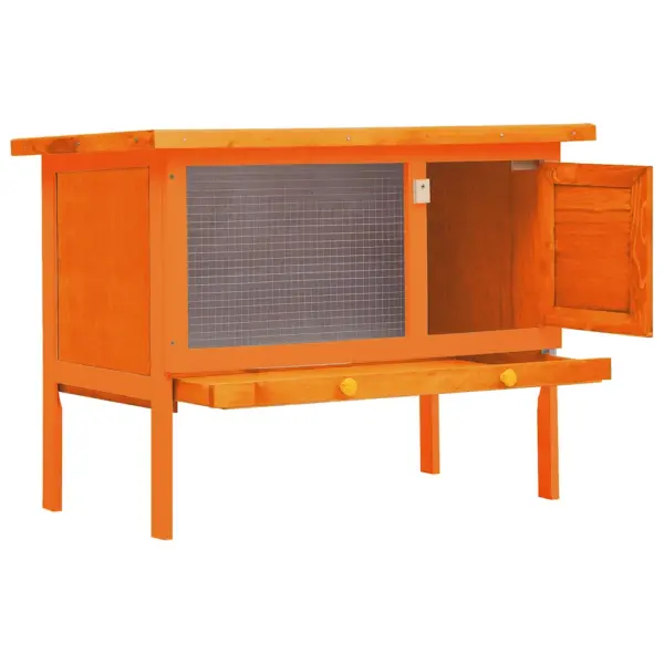 Õueküülikupuur 1-korruseline, männipuidust, pruun, 90 x 45 x 65,5 cm – 2