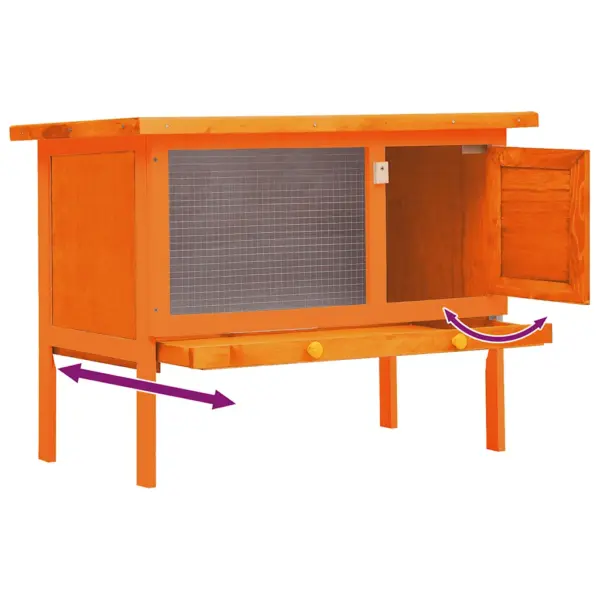 Õueküülikupuur 1-korruseline, männipuidust, pruun, 90 x 45 x 65,5 cm – 3