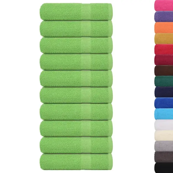 Õunarohelised puuvillased käterätikud FROGN, 10 tk, 50 x 100 cm, 360 g/m² – 2