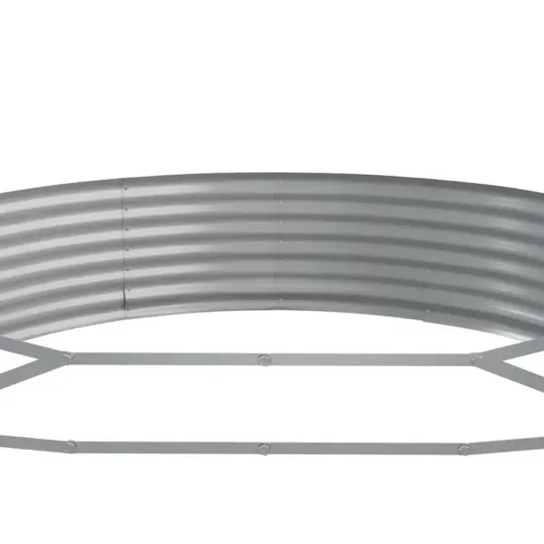 Ovaalne aia taimekast, galvaniseeritud terasest, hõbedane, 373 x 140 x 36 cm – 5