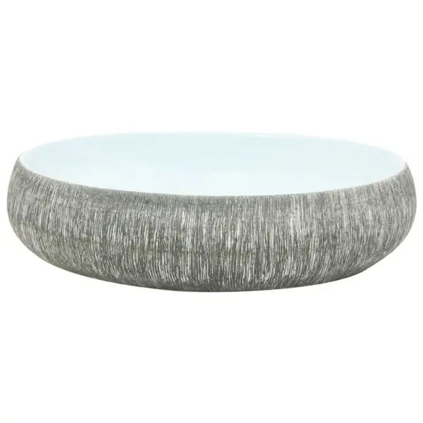 Tööpinnale paigaldatav ovaalne keraamiline valamu, hall-sinine, 59 x 40 x 15 cm – 3