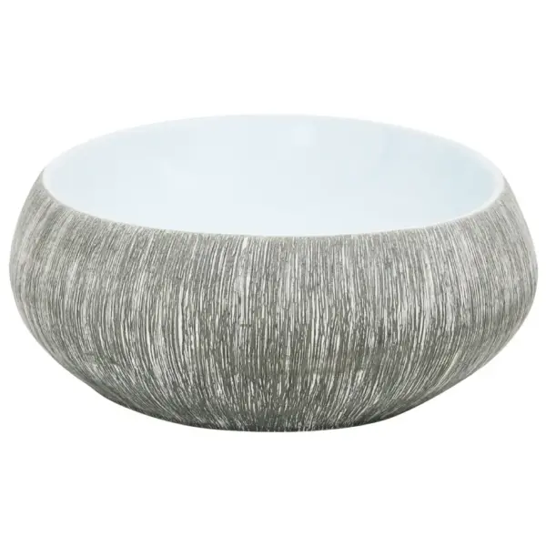 Tööpinnale paigaldatav ovaalne keraamiline valamu, hall-sinine, 59 x 40 x 15 cm – 5