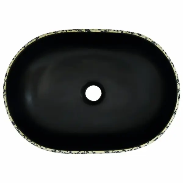 Ovaalne tööpinnapealne keraamiline valamu, must-sinine, 47 x 33 x 13 cm – 6
