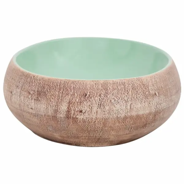 Ovaalne käsitsi valmistatud keraamiline tööpinnavalamu, roheline ja pruun, 59 x 40 x 15 cm – 5