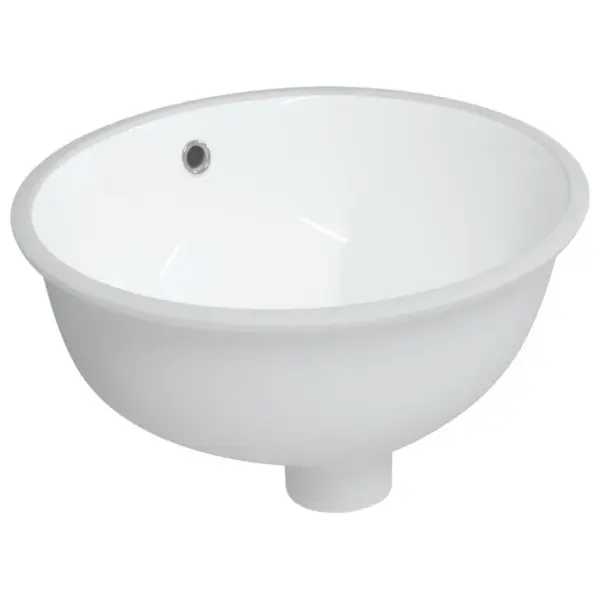 Ovaalne valge keraamiline vannitoa valamu, kapialune, 38,5 x 33,5 x 19 cm – 2