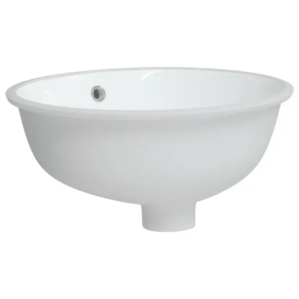 Ovaalne valge keraamiline vannitoa valamu, kapialune, 38,5 x 33,5 x 19 cm – 3