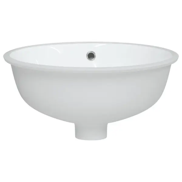 Ovaalne valge keraamiline vannitoa valamu, kapialune, 38,5 x 33,5 x 19 cm – 4