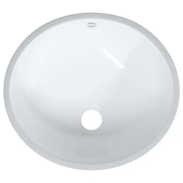 Ovaalne valge keraamiline vannitoa valamu, kapialune, 38,5 x 33,5 x 19 cm – 7